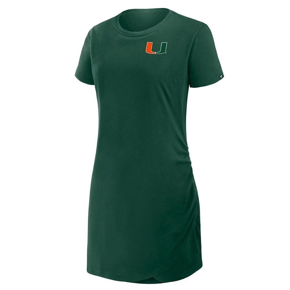 Fanatics Green University of Miami Hurricanes Short Ruched Dress NWT Small NCAA - Picture 3 of 12